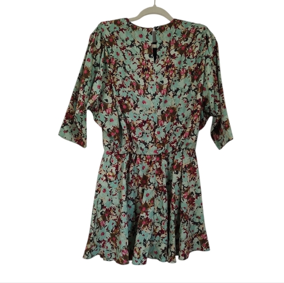 Zara Structured Blouson Mini Dress Floral Retro Vibes Size XS - Picture 2 of 4